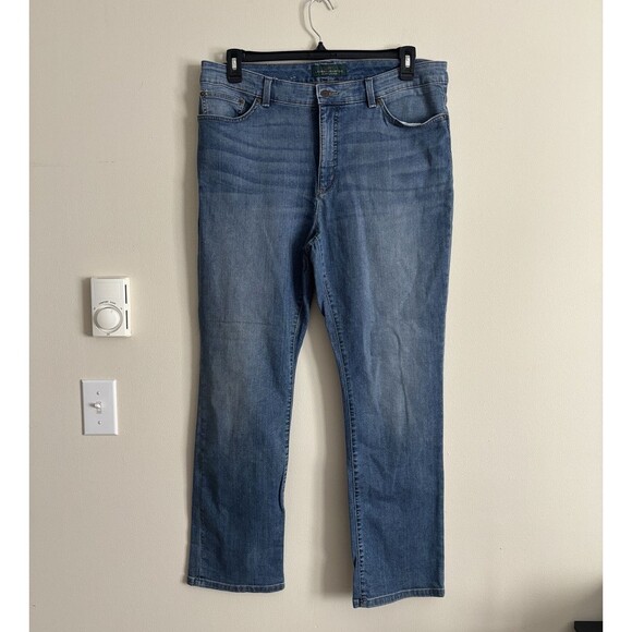 Lauren Ralph Lauren Jeans Co Plus Size 16 Blue‎ Denim Jeans Straight Bootcut Y2K - Picture 1 of 5